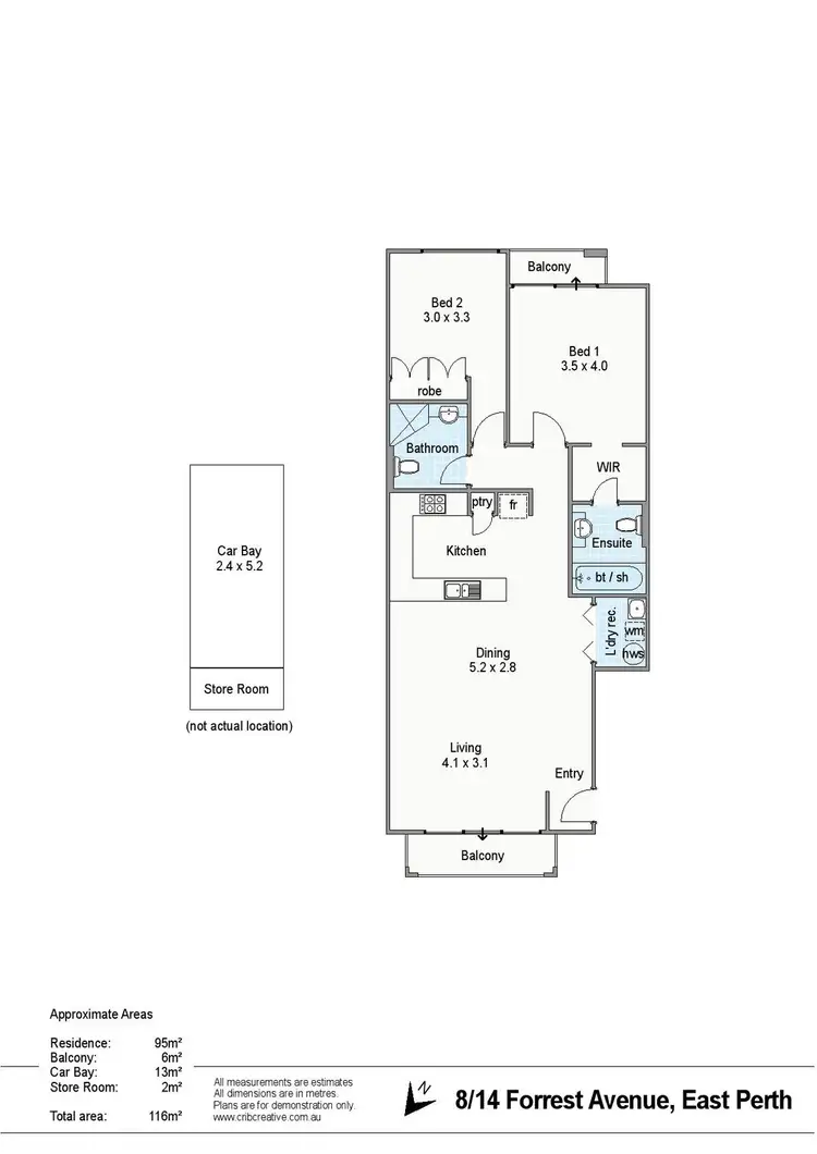 Floorplan of Homely apartment listing, 8/14 Forrest Avenue, East Perth WA 6004