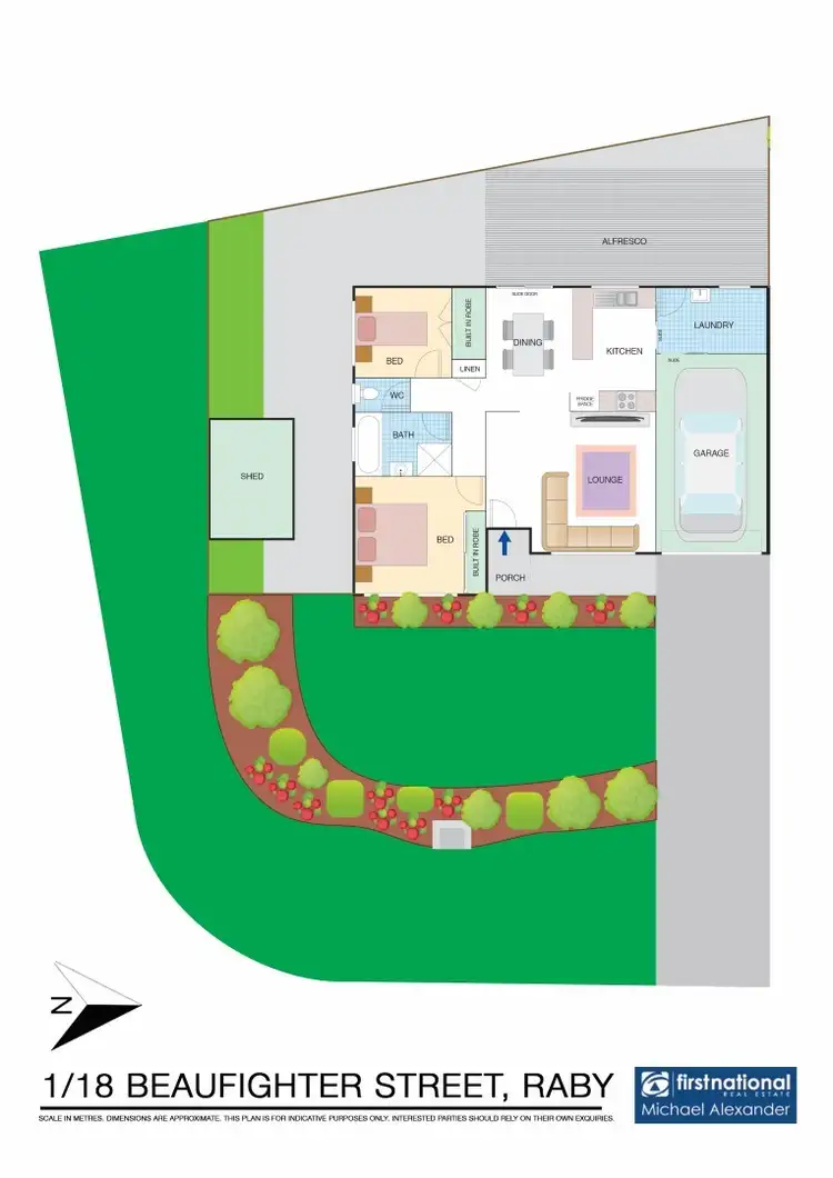 Floorplan of Homely semi-detached listing, 1/18 Beaufighter Street, Raby NSW 2566