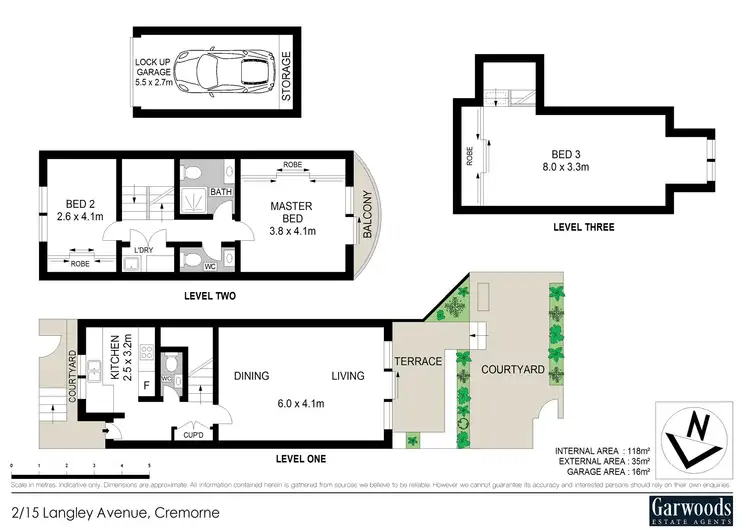 Floorplan of Homely townhouse listing, 2/15 Langley Avenue, Cremorne NSW 2090