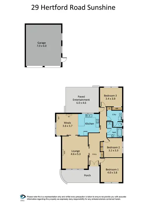 Floorplan of Homely house listing, 29 Hertford Road, Sunshine VIC 3020