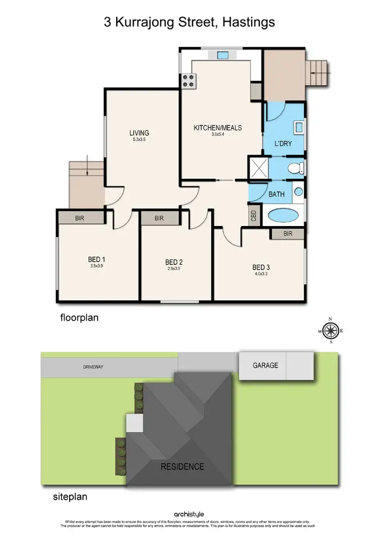 Floorplan of Homely house listing, 3 Kurrajong Street, Hastings VIC 3915