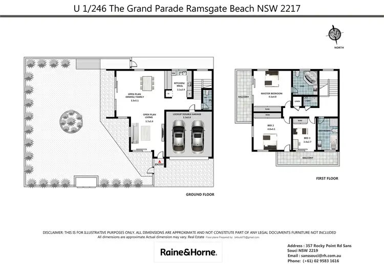 Floorplan of Homely semi-detached listing, 1/246 The Grand Parade, Ramsgate Beach NSW 2217