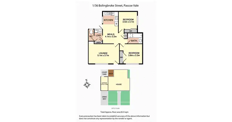 Floorplan of Homely unit listing, 1/36 Bolingbroke Street, Pascoe Vale VIC 3044
