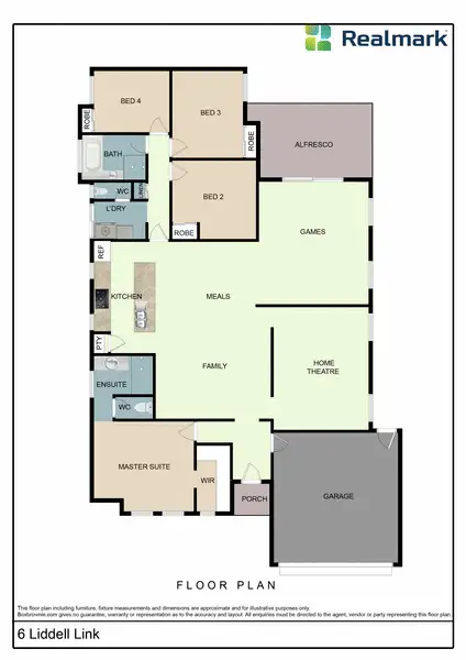 Floorplan of Homely house listing, 6 Liddell Link, Lakelands WA 6180