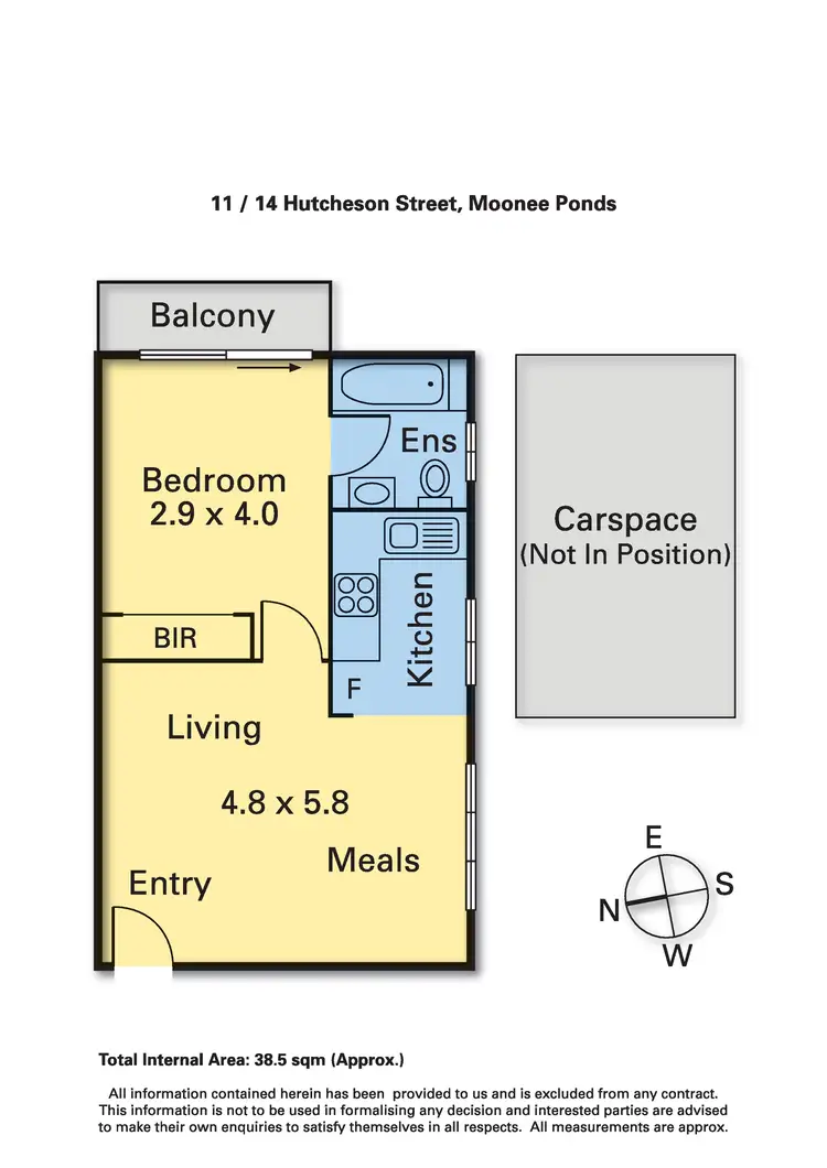 Floorplan of Homely apartment listing, 11/14 Hutcheson Street, Moonee Ponds VIC 3039