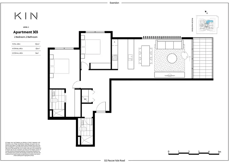 Floorplan of Homely apartment listing, 303/324 Pascoe Vale Road, Essendon VIC 3040