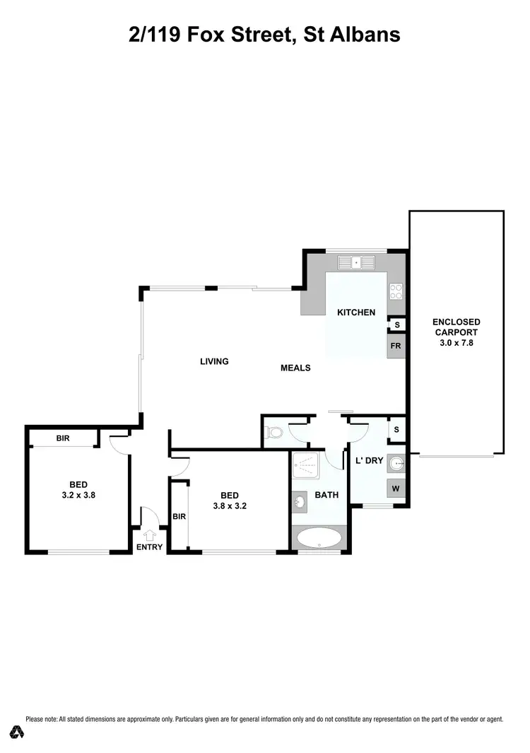 Floorplan of Homely unit listing, 2/119 Fox Street, St Albans VIC 3021