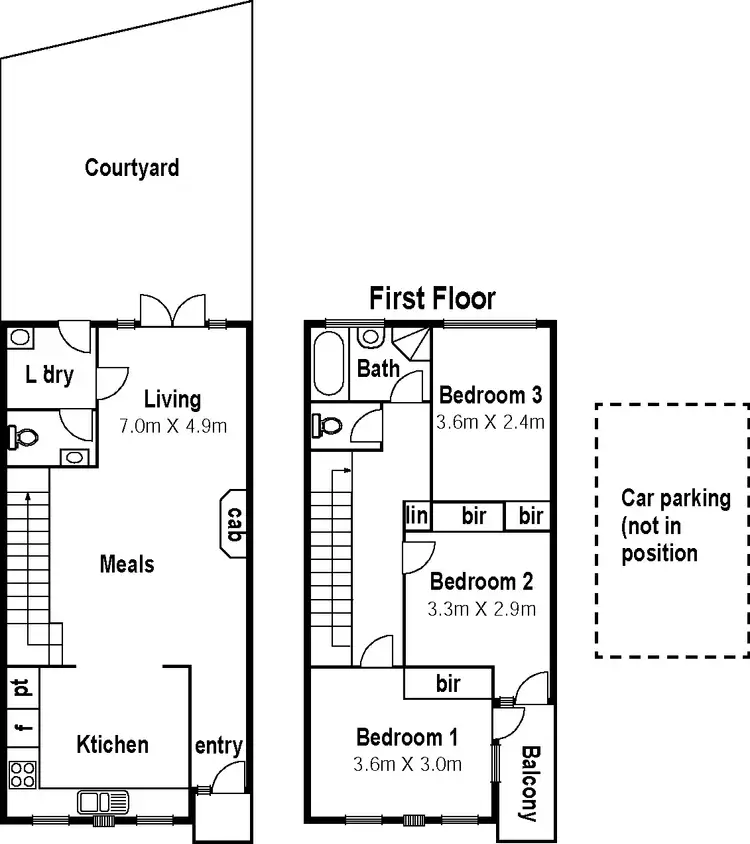 Floorplan of Homely townhouse listing, 6/58 Middle Road, Maribyrnong VIC 3032