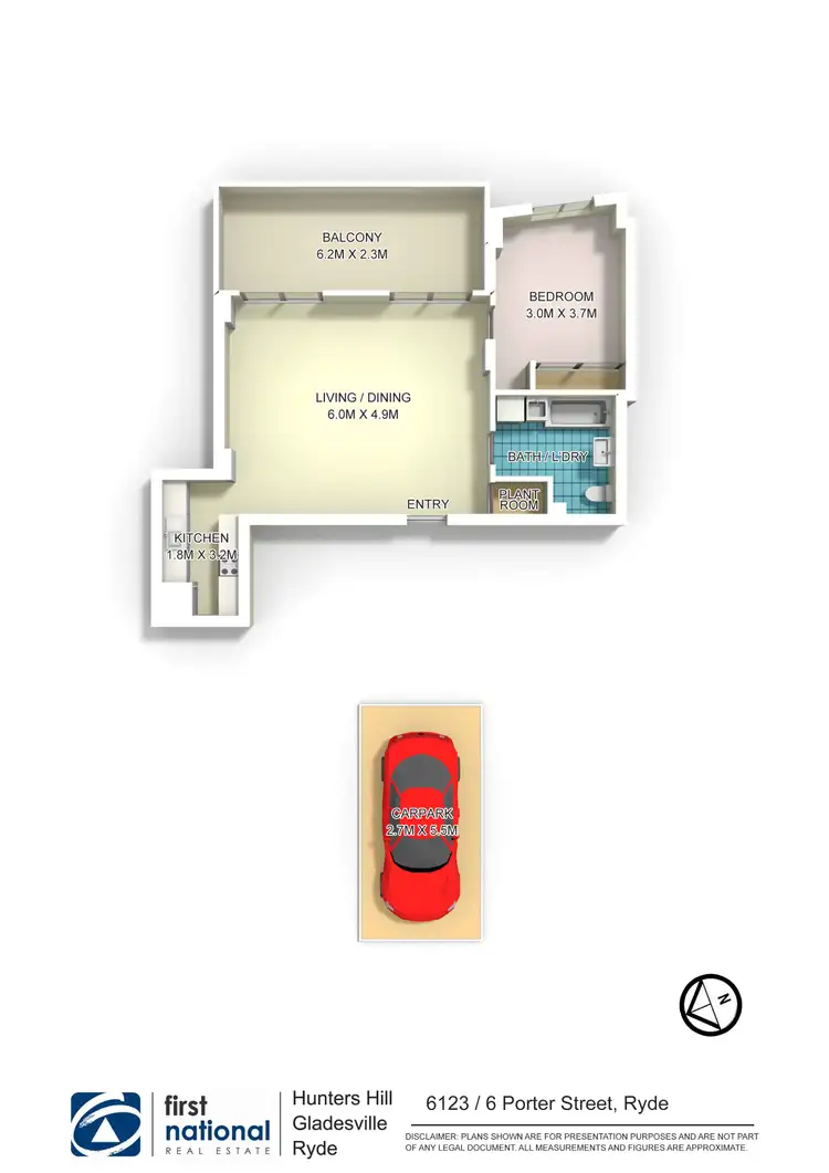 Floorplan of Homely apartment listing, 6123/6 Porter Street, Ryde NSW 2112
