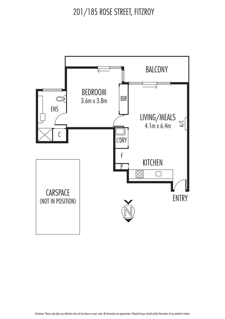 Floorplan of Homely apartment listing, 201/185 Rose Street, Fitzroy VIC 3065