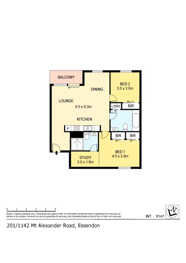 Floorplan of Homely apartment listing, 201/1142 Mt Alexander Road, Essendon VIC 3040