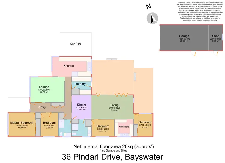 Floorplan of Homely house listing, 36 Pindari Drive, Bayswater VIC 3153