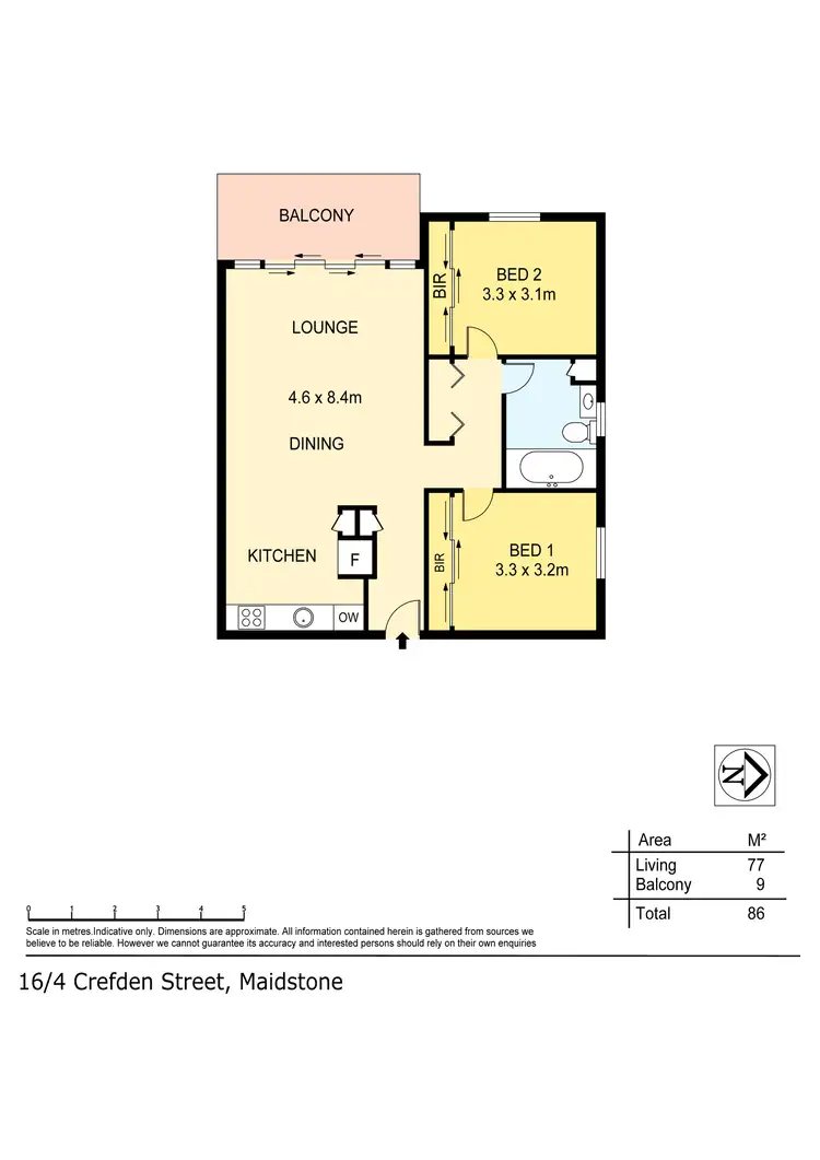 Floorplan of Homely apartment listing, 16/4 Crefden Street, Maidstone VIC 3012