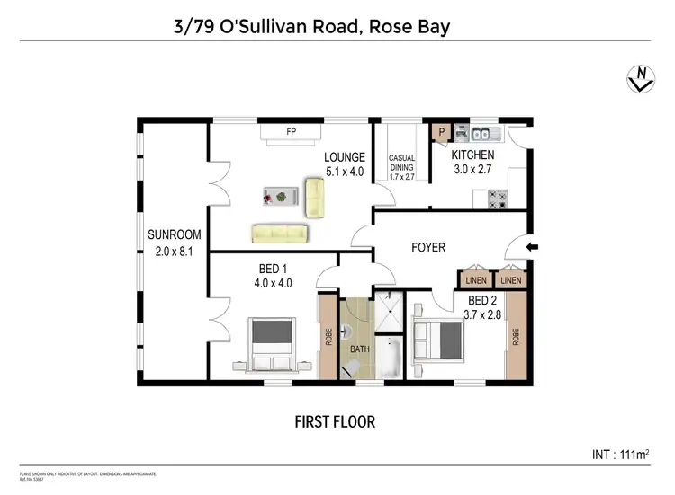 Floorplan of Homely apartment listing, 3/79 O'Sullivan Road, Rose Bay NSW 2029
