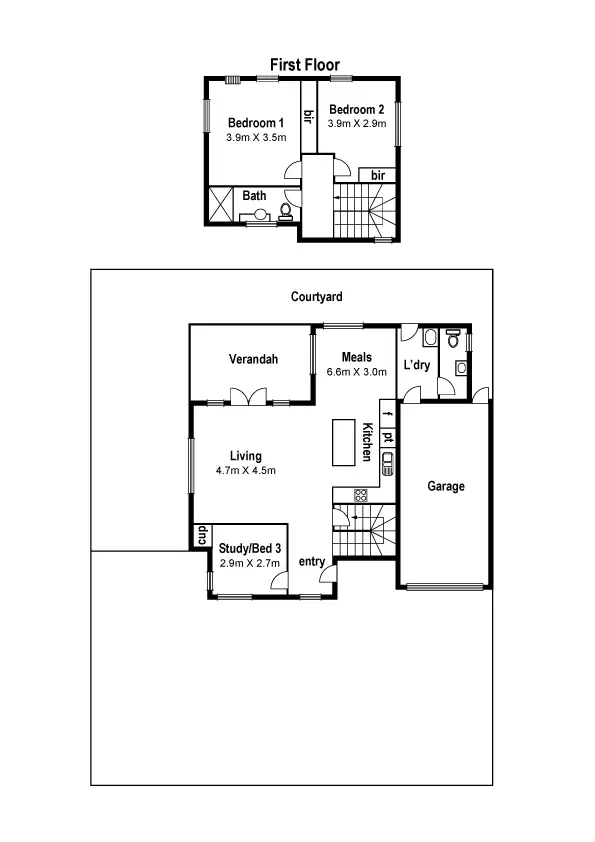 Floorplan of Homely townhouse listing, 4/6-12 Pascoe Street, Westmeadows VIC 3049