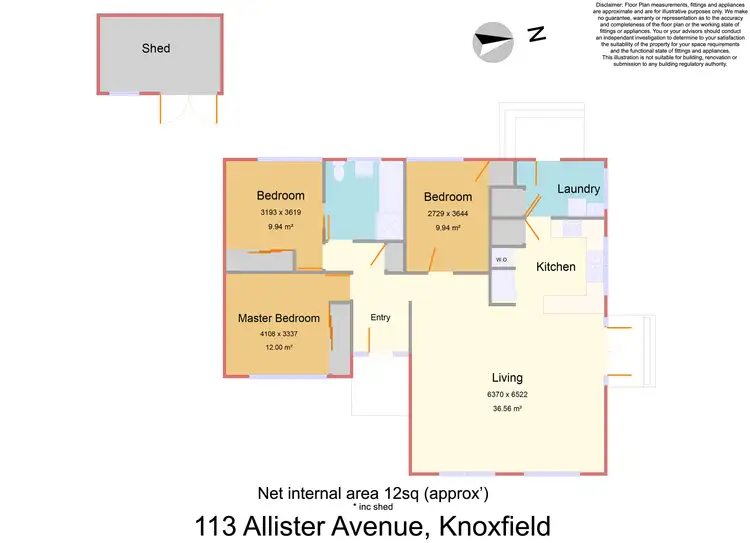 Floorplan of Homely house listing, 113 Allister Avenue, Knoxfield VIC 3180