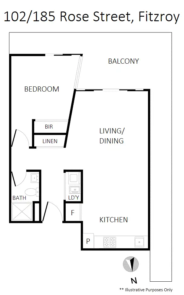 Floorplan of Homely apartment listing, 102/185 Rose Street, Fitzroy VIC 3065