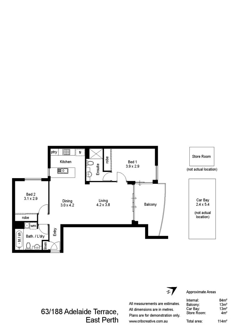Floorplan of Homely apartment listing, 63/188 Adelaide Terrace, East Perth WA 6004
