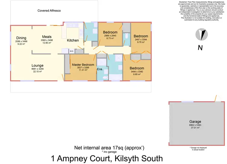 Floorplan of Homely house listing, 1 Ampney Court, Kilsyth South VIC 3137