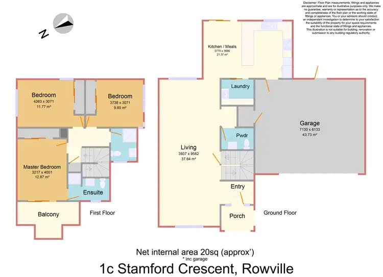 Floorplan of Homely townhouse listing, 1C Stamford Crescent, Rowville VIC 3178