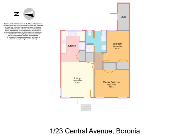 Floorplan of Homely unit listing, 1/23 Central Avenue, Boronia VIC 3155