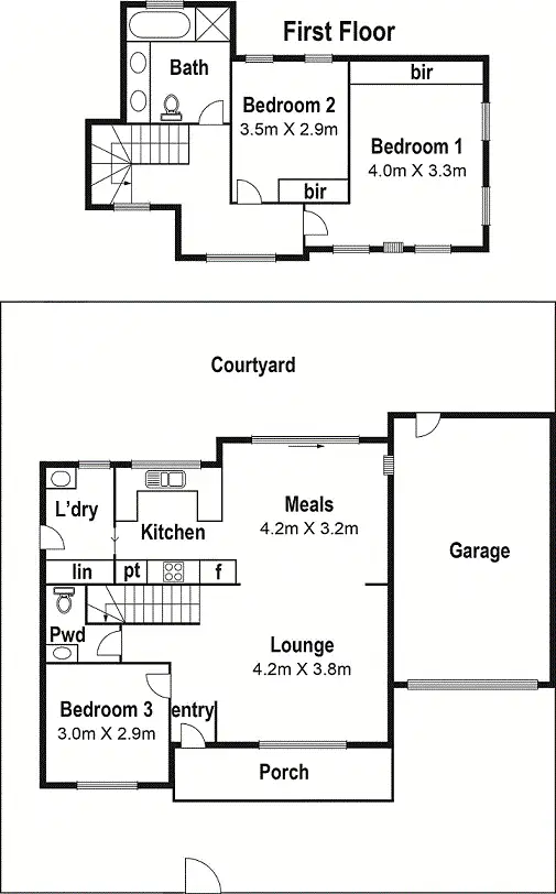Floorplan of Homely townhouse listing, 3 Branch Street, Moonee Ponds VIC 3039