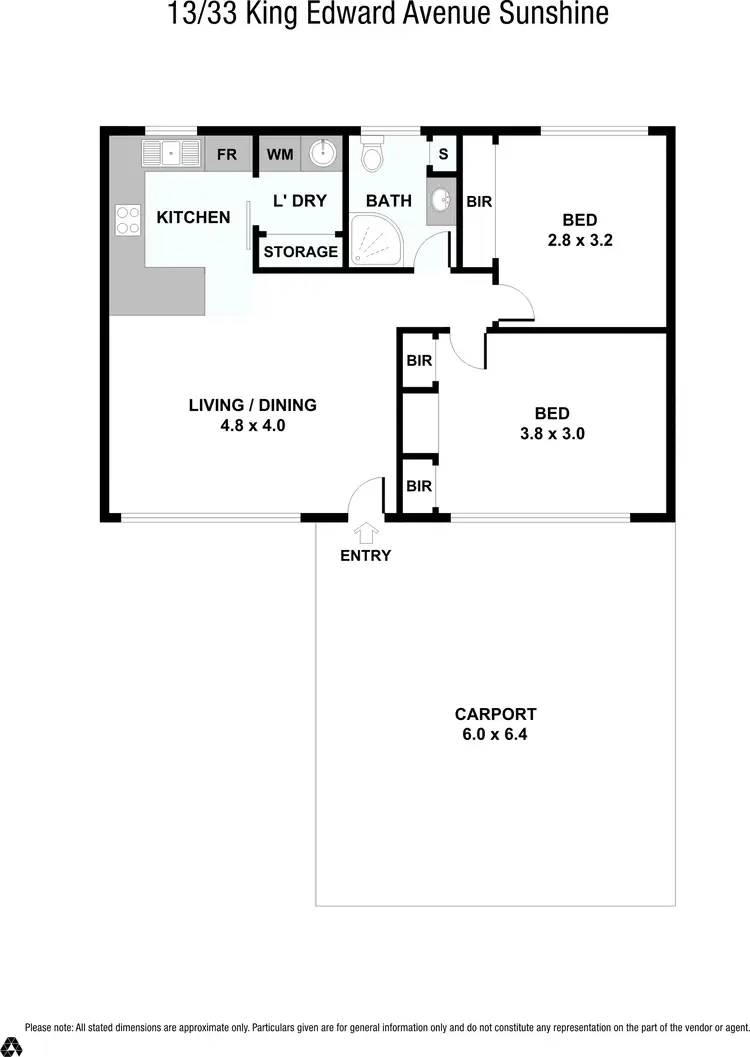 Floorplan of Homely apartment listing, 13/33 King Edward Avenue, Albion VIC 3020