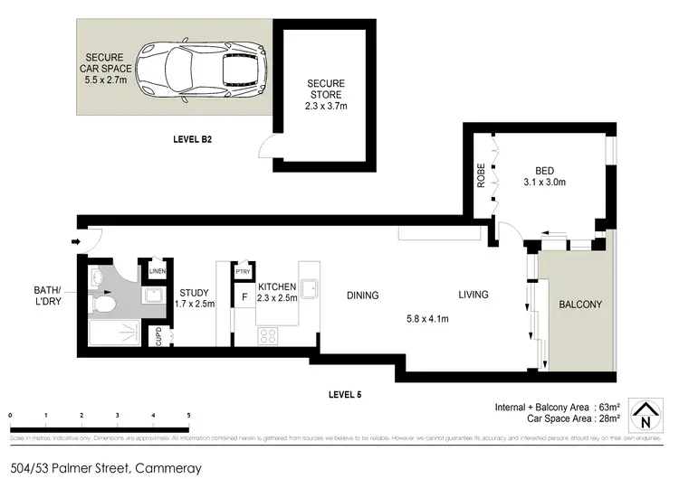 Floorplan of Homely apartment listing, 504/53 Palmer Street, Cammeray NSW 2062