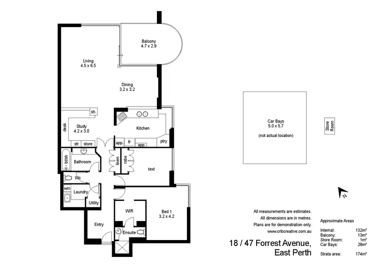 Floorplan of Homely apartment listing, 18/47 Forrest Avenue, East Perth WA 6004