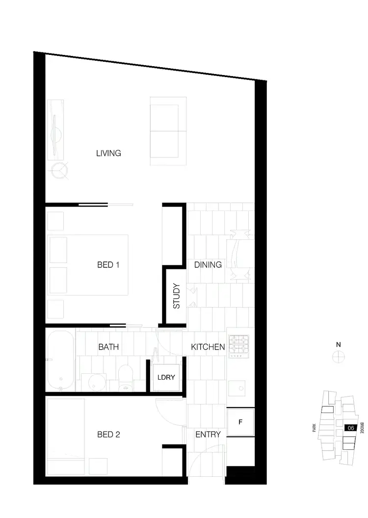 Floorplan of Homely apartment listing, 906/18 Mount Alexander Road, Travancore VIC 3032