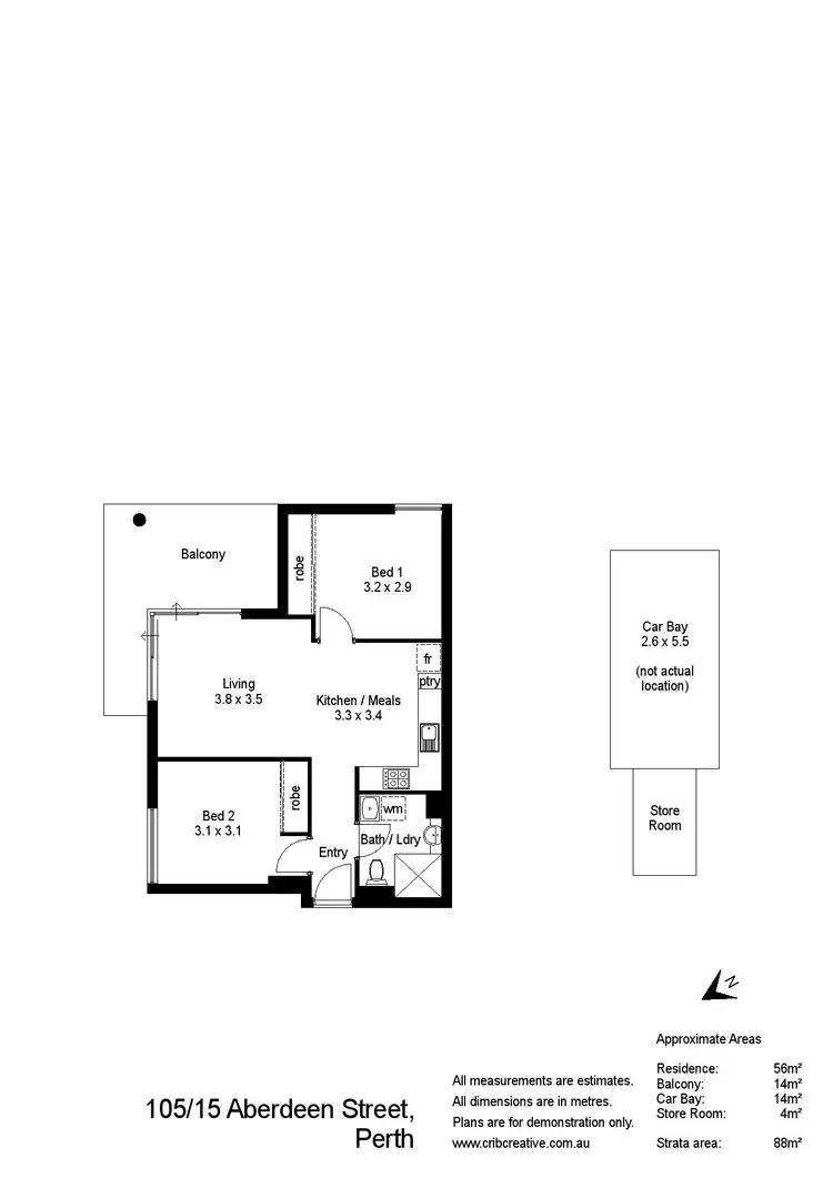 Floorplan of Homely apartment listing, 105/15 Aberdeen Street, Perth WA 6000