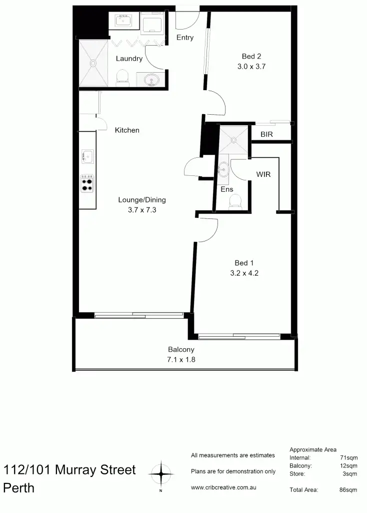 Floorplan of Homely apartment listing, 112/101 Murray Street, Perth WA 6000