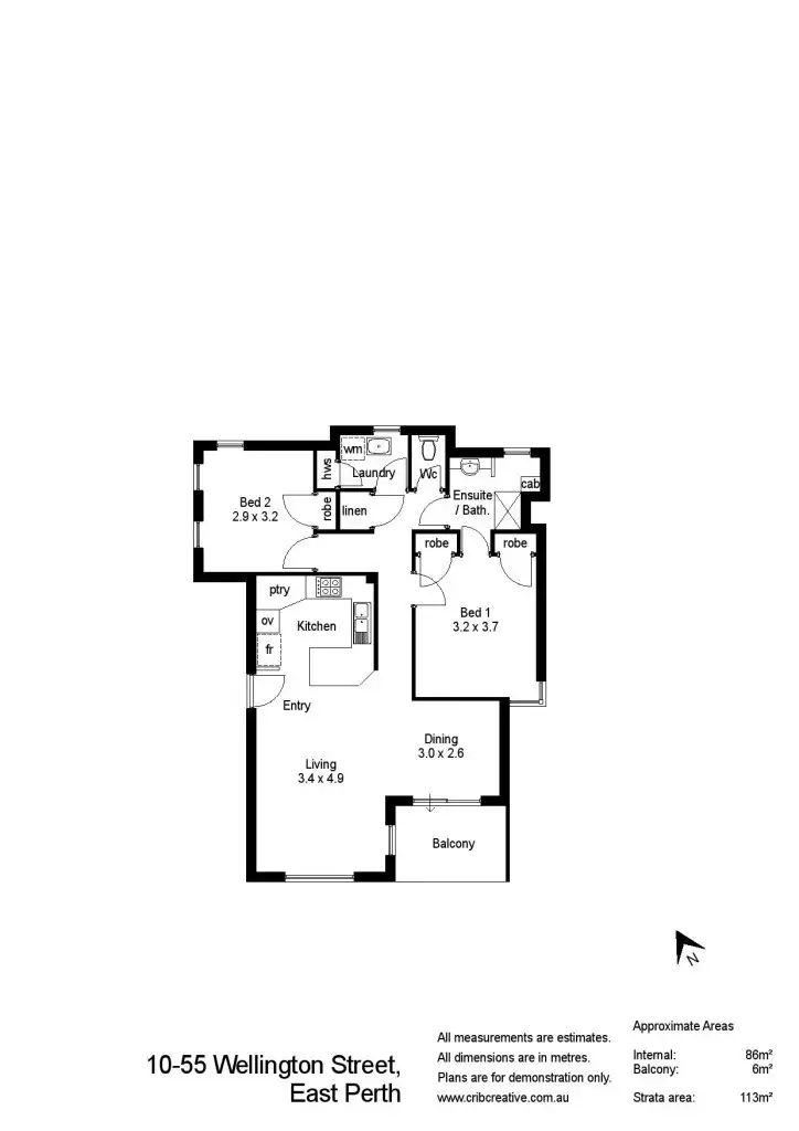 Floorplan of Homely apartment listing, 10/55 Wellington Street, East Perth WA 6004