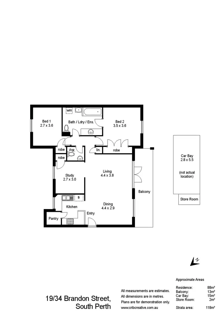 Floorplan of Homely apartment listing, 19/34 Brandon Street, South Perth WA 6151