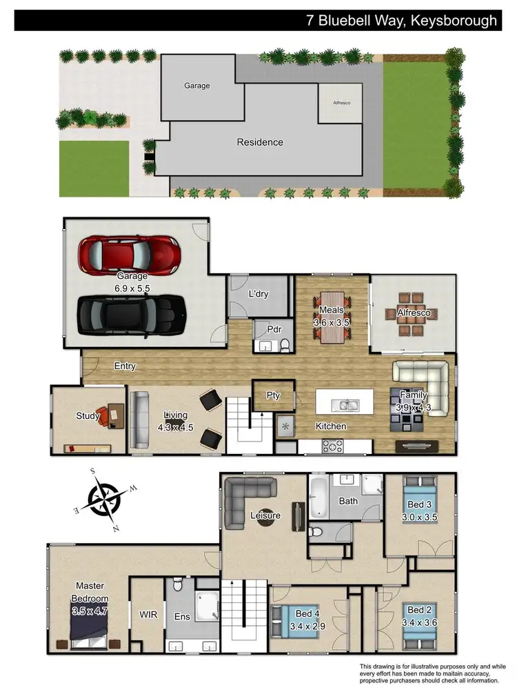 Floorplan of Homely house listing, 7 Bluebell Way, Keysborough VIC 3173