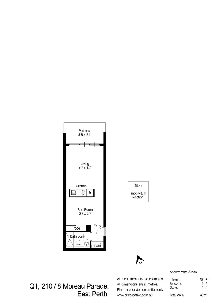 Floorplan of Homely apartment listing, 210/8 Moreau Parade, East Perth WA 6004