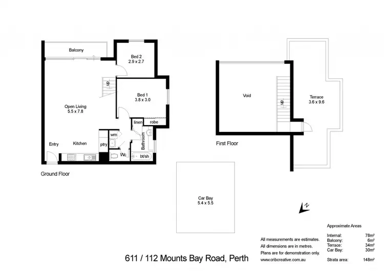 Floorplan of Homely apartment listing, 611/112 Mounts Bay Road, Perth WA 6000