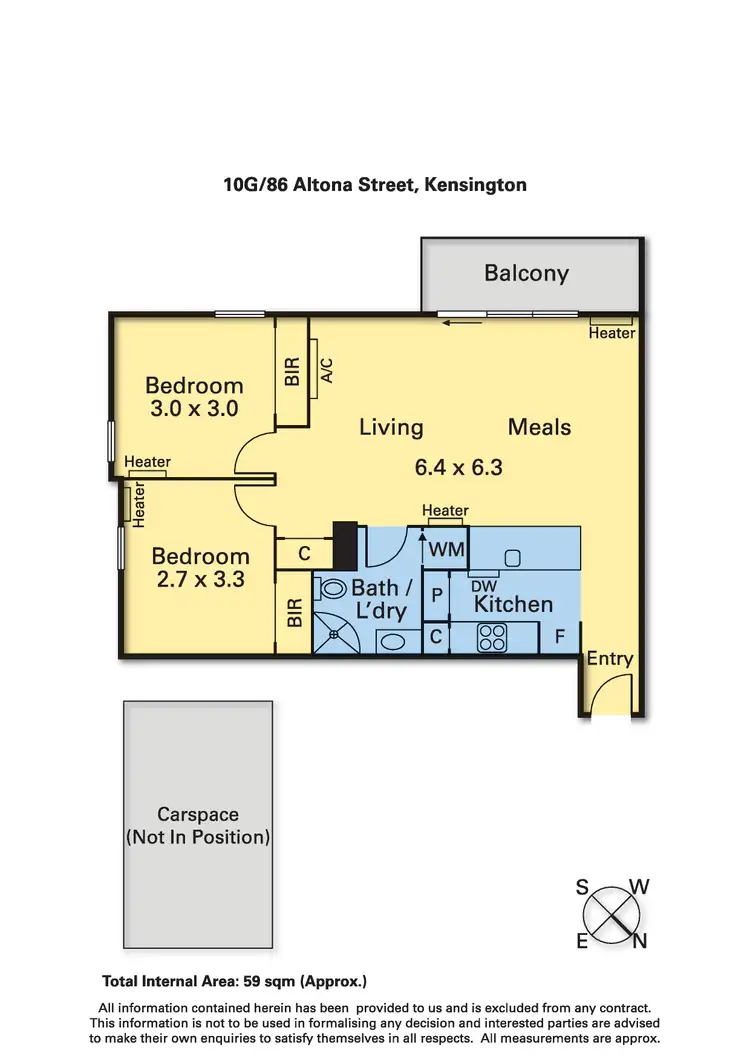 Floorplan of Homely apartment listing, 10G/86 Altona Street, Kensington VIC 3031
