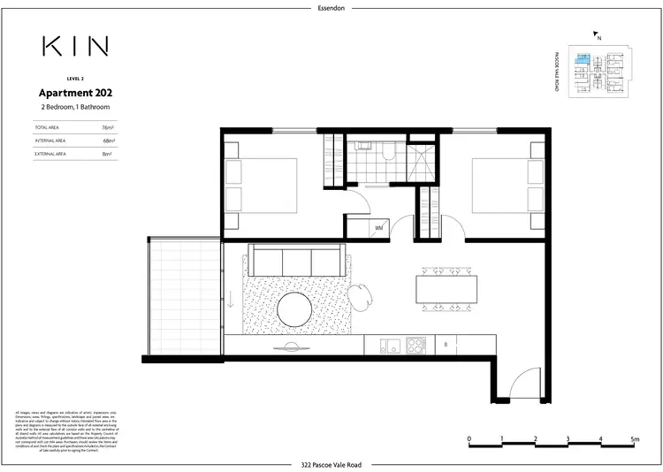 Floorplan of Homely apartment listing, 202/324 Pascoe Vale Road, Essendon VIC 3040