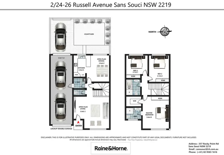 Floorplan of Homely townhouse listing, 2/24-26 Russell Avenue, Sans Souci NSW 2219