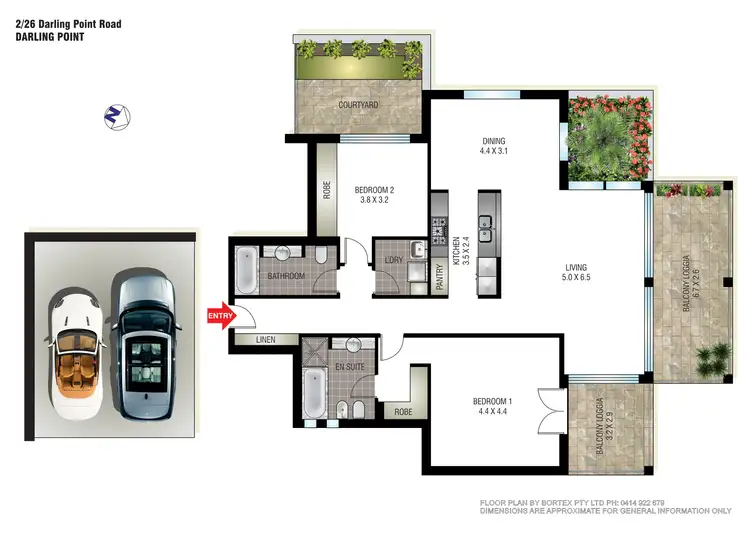 Floorplan of Homely apartment listing, 2/26 Darling Point Road, Darling Point NSW 2027
