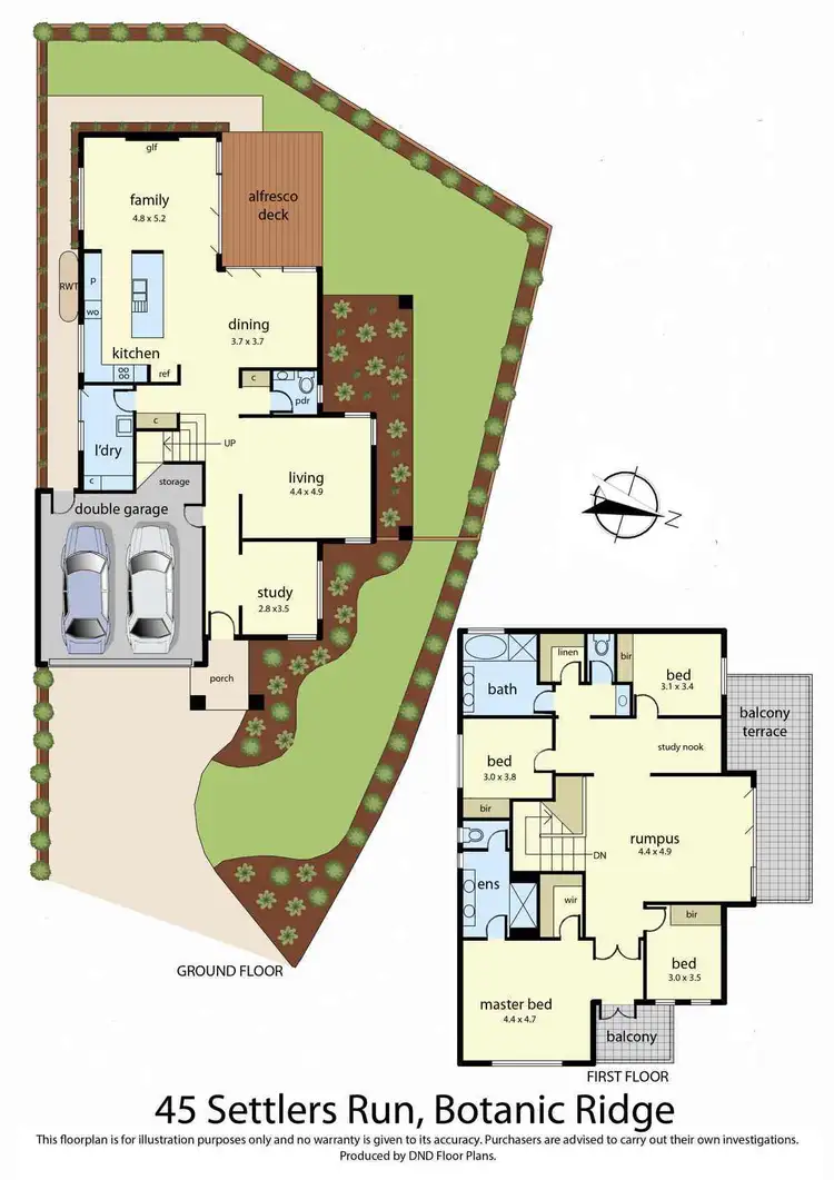 Floorplan of Homely house listing, 45 Settlers Run, Botanic Ridge VIC 3977