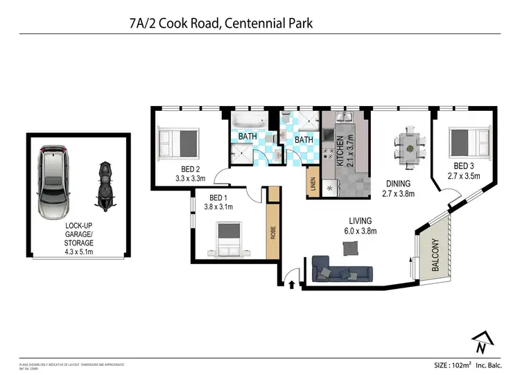 Floorplan of Homely apartment listing, 7A/2 Cook Road, Centennial Park NSW 2021
