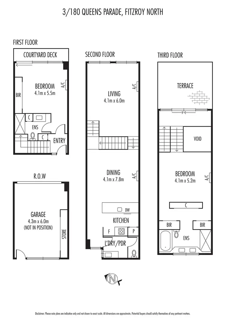 Floorplan of Homely townhouse listing, 3/180 Queens Parade, Fitzroy North VIC 3068