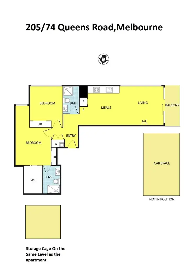 Floorplan of Homely apartment listing, 2.05/74 Queens Road, Melbourne VIC 3004