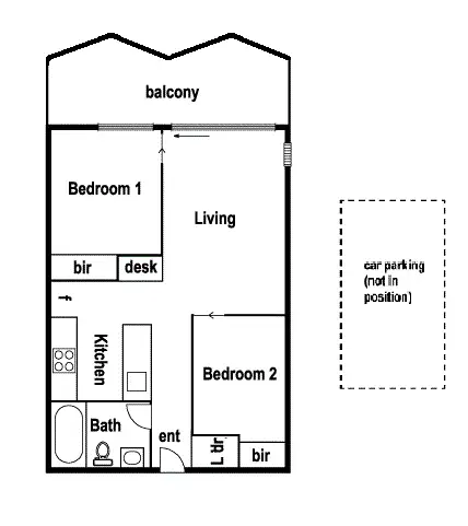 Floorplan of Homely apartment listing, 447/38 Mt Alexander Road, Travancore VIC 3032