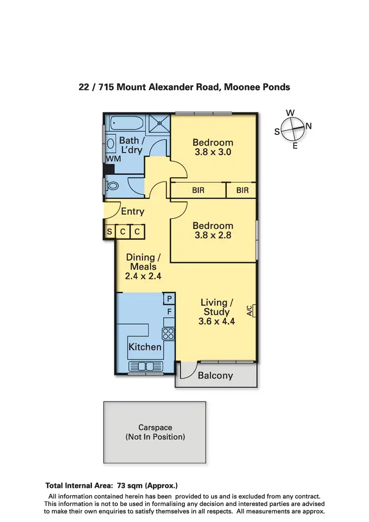 Floorplan of Homely apartment listing, 22/715 Mt Alexander Road, Moonee Ponds VIC 3039