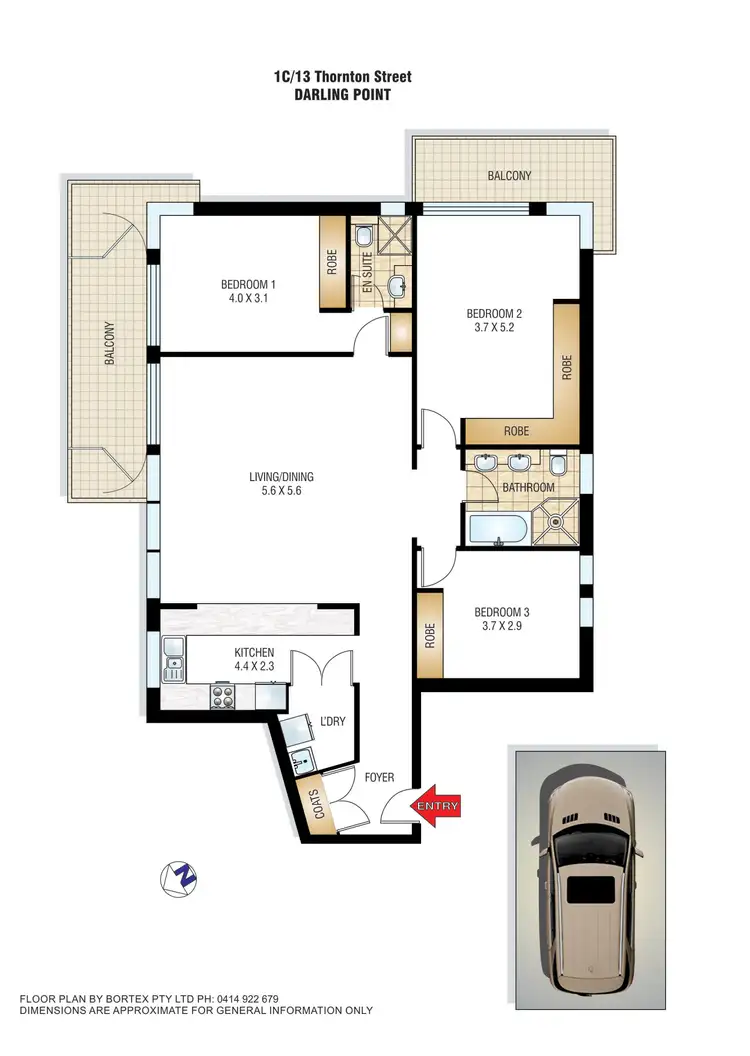 Floorplan of Homely apartment listing, 1C/13 Thornton Street, Darling Point NSW 2027