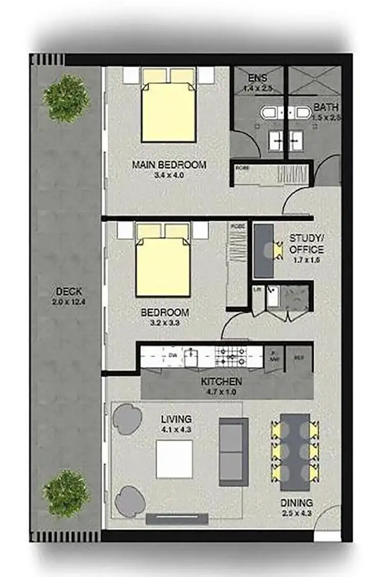 Floorplan of Homely unit listing, 402/121 Union Street, Cooks Hill NSW 2300