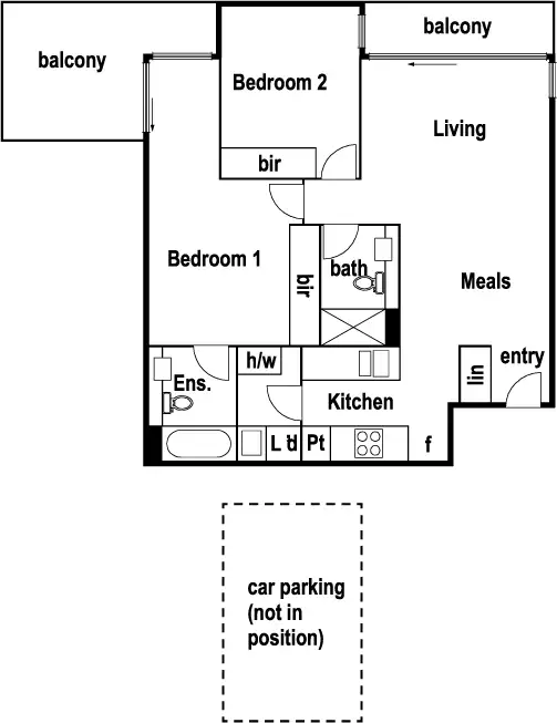Floorplan of Homely apartment listing, 236/68 Mount Alexander Road, Travancore VIC 3032